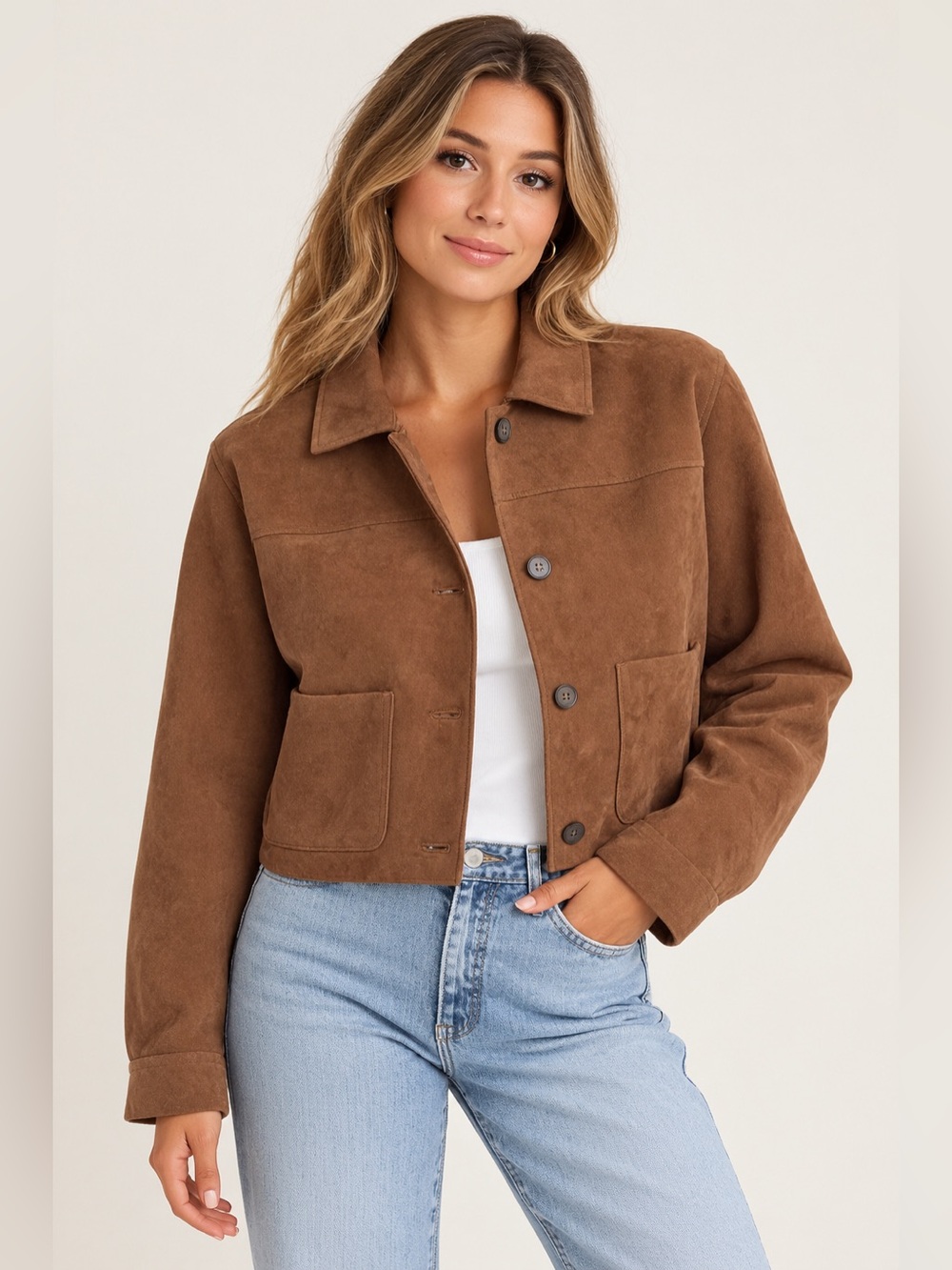 Suede bomber jacket
